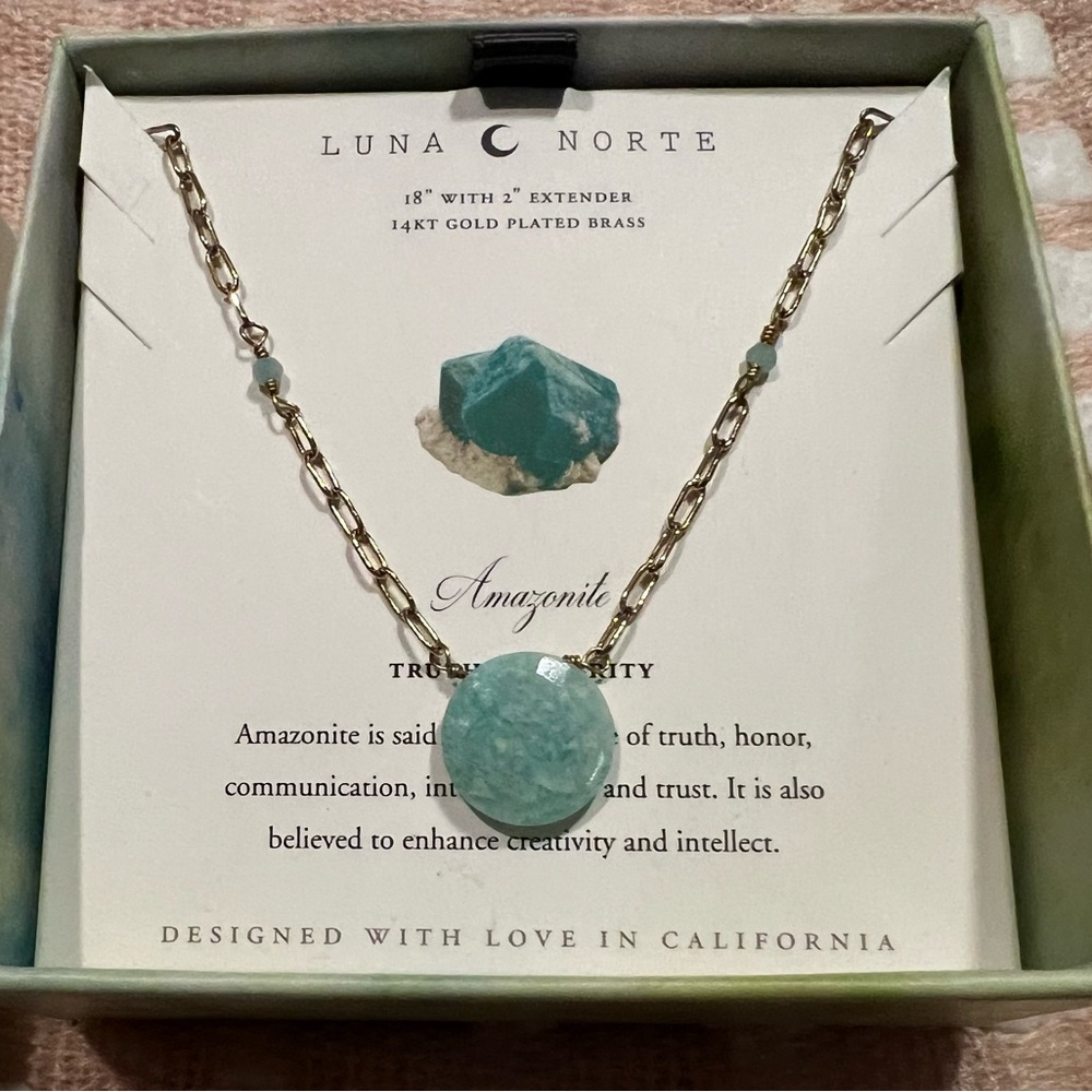 LUNA NORTE~ Amazonite Necklace with Gold Chain